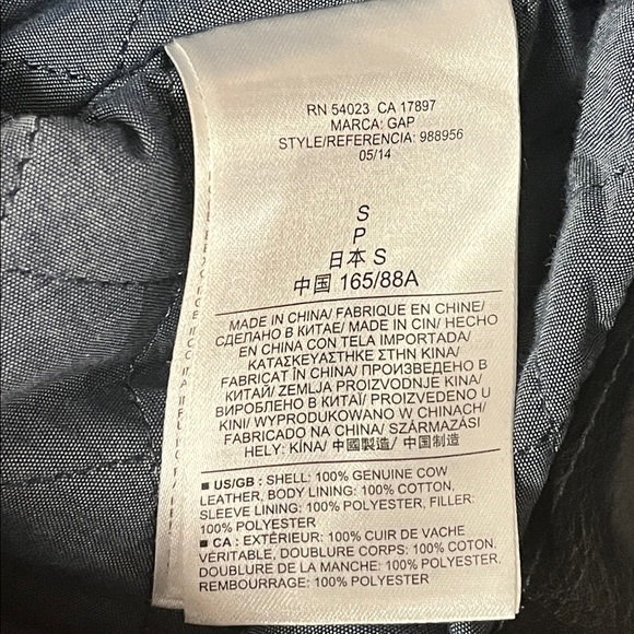 Women’s GAP leather biker jacket size small - Picture 6 of 6